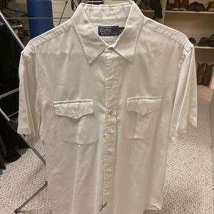 Men’s White Polo by RL Button Down Short Sleeve